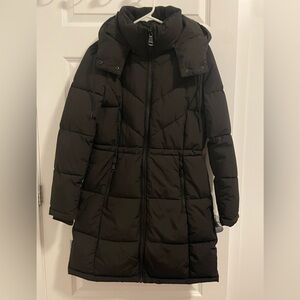 Calvin Klein Women's Black Hooded Puffer Coat